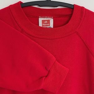 Vintage Hanes 80s/90s Crewneck Sweatshirt Red Medium